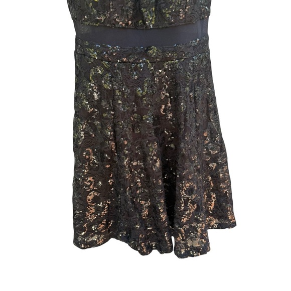 Honey & Rosie Womens Black Sequin High Neck Dress Size M retro vibes Whimsigoth - Picture 7 of 15